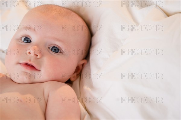 Portrait of baby boy (2-5 months). Photo: Jamie Grill
