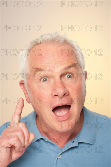 Portrait of senior man pulling funny face. Photo: Rob Lewine