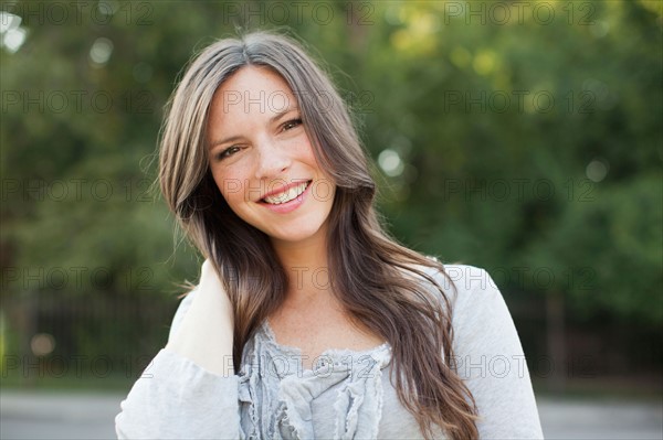 Front view portrait of mid adult woman. Photo: Jessica Peterson