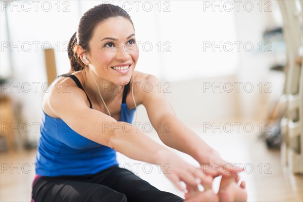 Woman stretching.