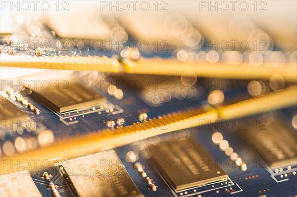 Studio shot of computer chips.