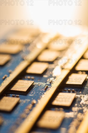 Studio shot of computer chips.