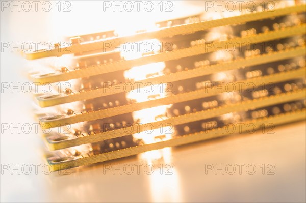 Studio shot of computer chips.