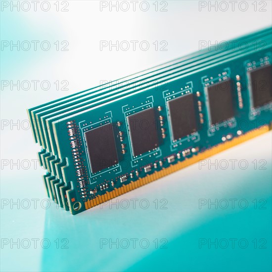 Studio shot of computer chips.