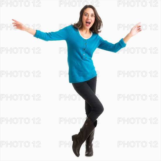 Studio shot of young woman.