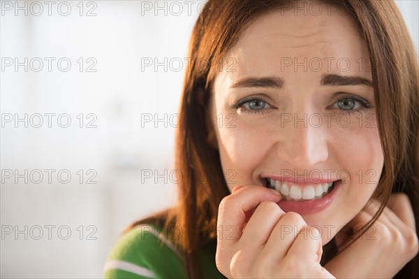 Portrait of young woman under stress