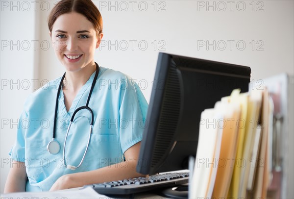 Portrait of female doctor in hospital uniform