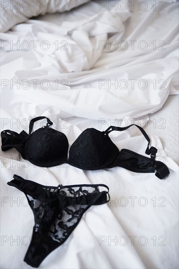 Lace lingerie on bed