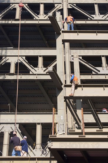 Men working on construction frame