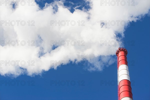 Smoke emitting from smoke stack