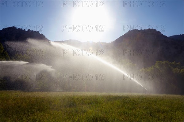 Agricultural sprinkler watering field