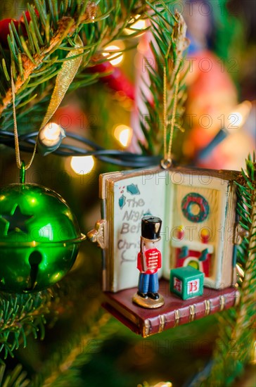 Close up of Christmas tree with decorations