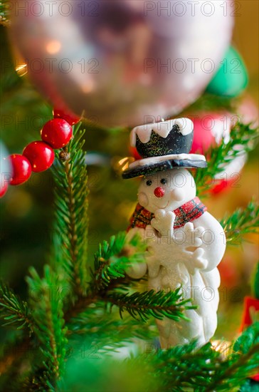 Close up of Christmas tree with decorations