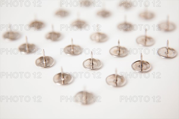 Studio Shot of rows of Thumbtack