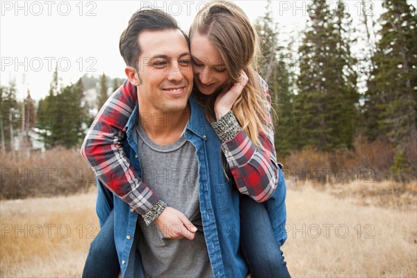 Portrait of young couple in non-urban scene