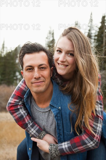 Portrait of young couple in non-urban scene