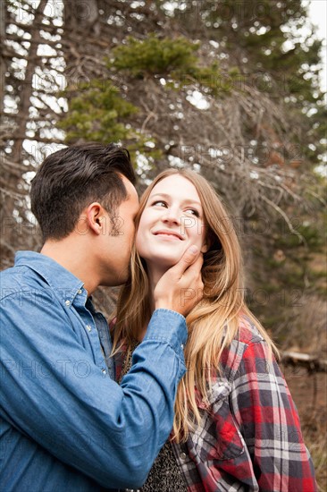 Young couple in non-urban scene