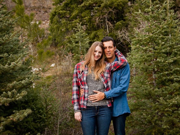 Portrait of young couple in non-urban scene