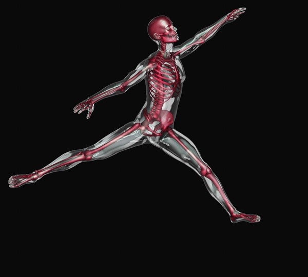 Digitally generated image of human representation dancing ballet