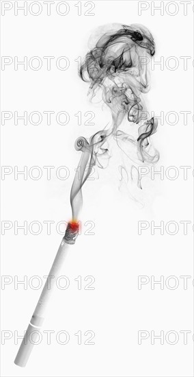 Negative image of smoking cigarette