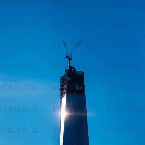 One world trade center under construction. New York, New York.