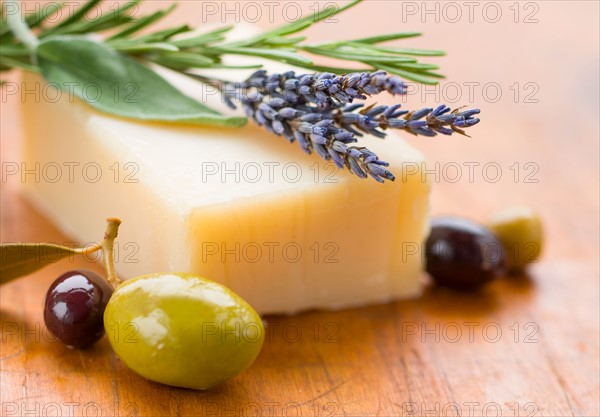 Soap, olives and lavender.