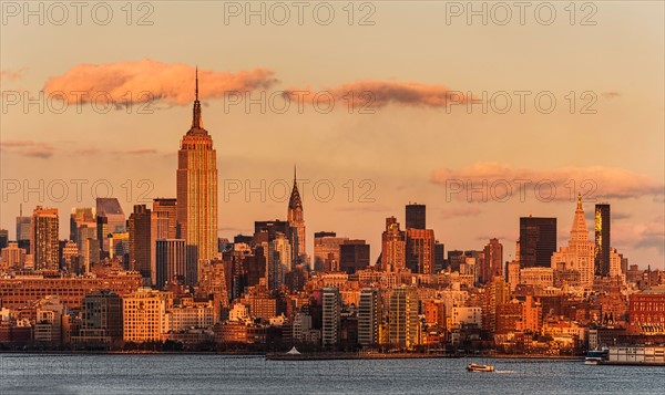 Skyline at sunset. New York, New York.