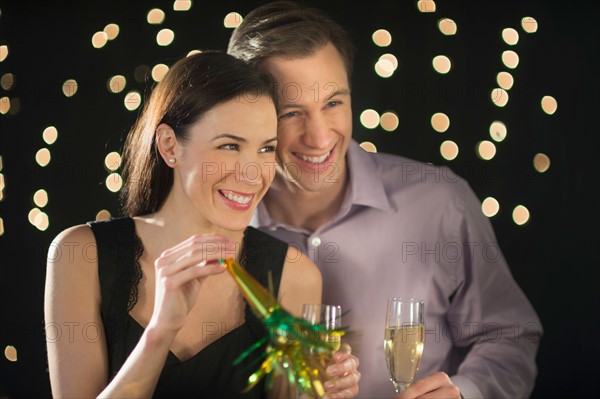 Couple celebrating new year's eve.