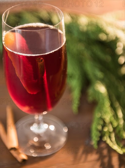 Mulled wine in glass