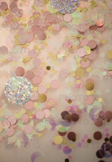 Studio shot of shiny confetti