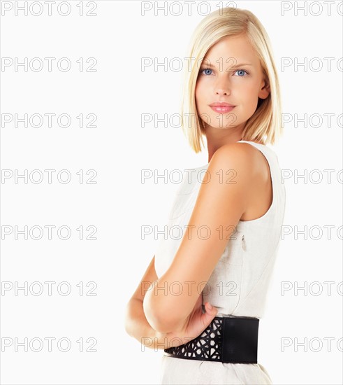 Studio portrait of young woman