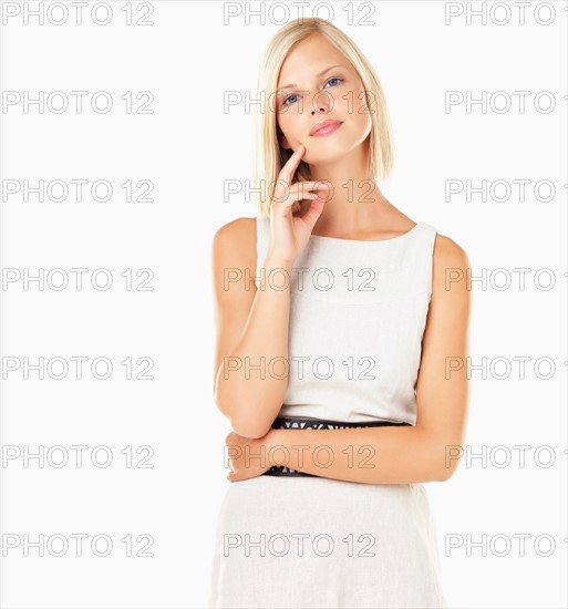 Studio portrait of young woman