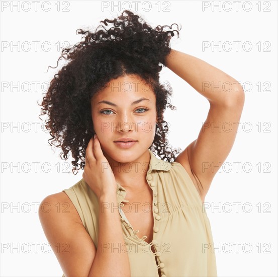 Studio portrait of young woman