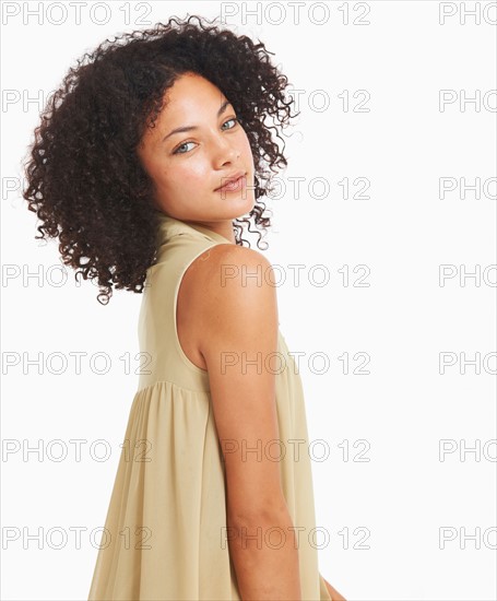 Studio portrait of young woman