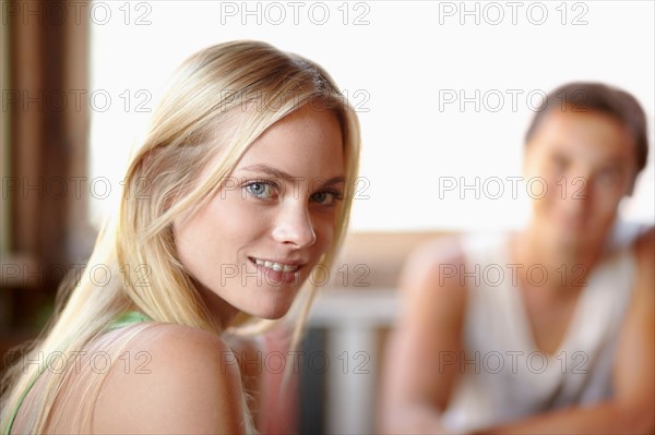 Couple, focus on woman