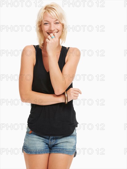 Studio portrait of attractive woman