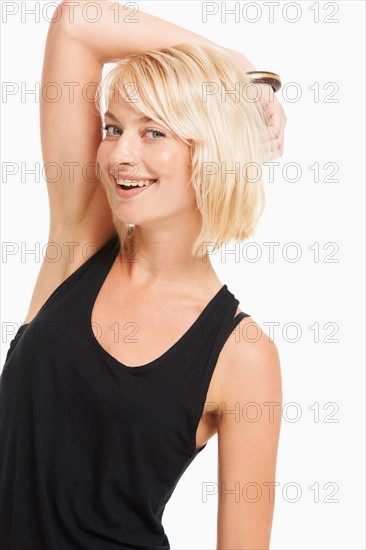 Studio portrait of attractive woman