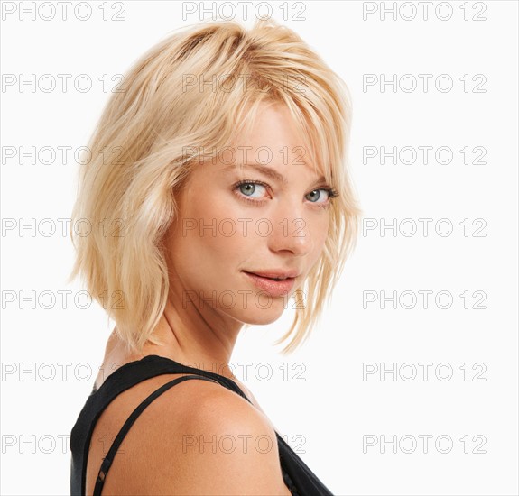 Studio portrait of attractive woman