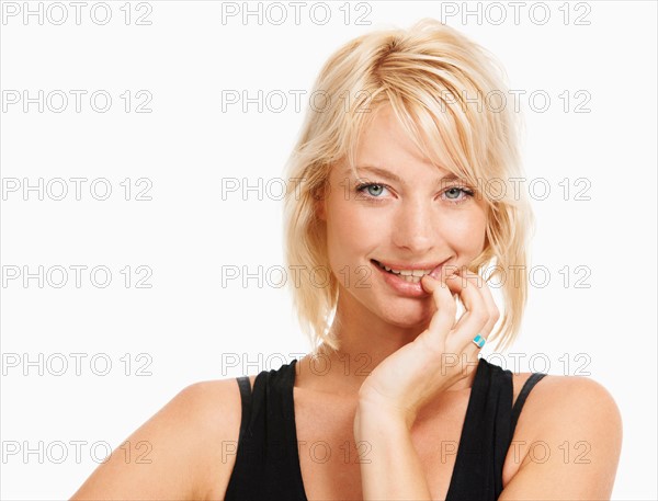 Studio portrait of attractive woman