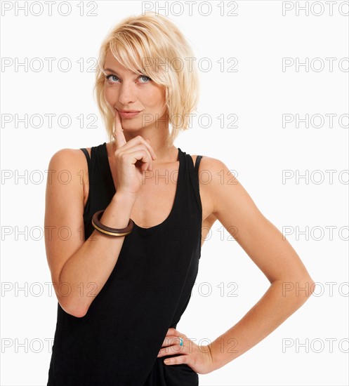 Studio portrait of attractive woman