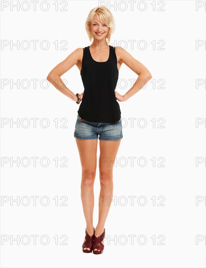 Studio portrait of attractive woman