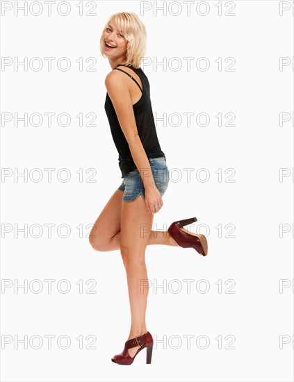 Studio portrait of attractive woman