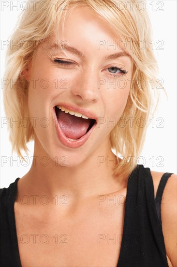 Studio portrait of attractive woman