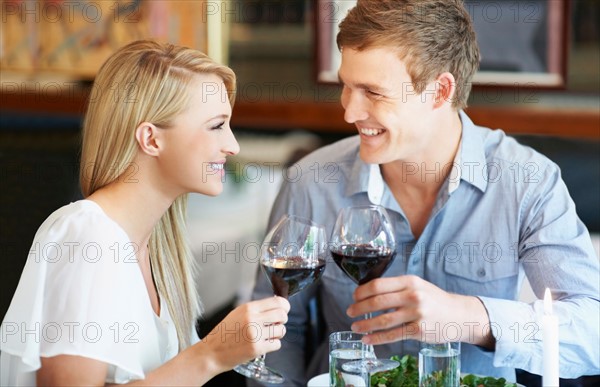 Couple toasting with wine