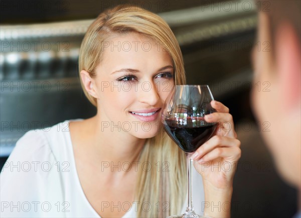 Woman drinking wine