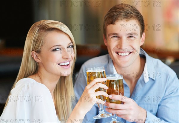 Couple drinking beer