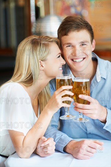 Couple drinking beer