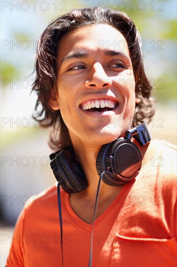 Portrait of young man with headphones