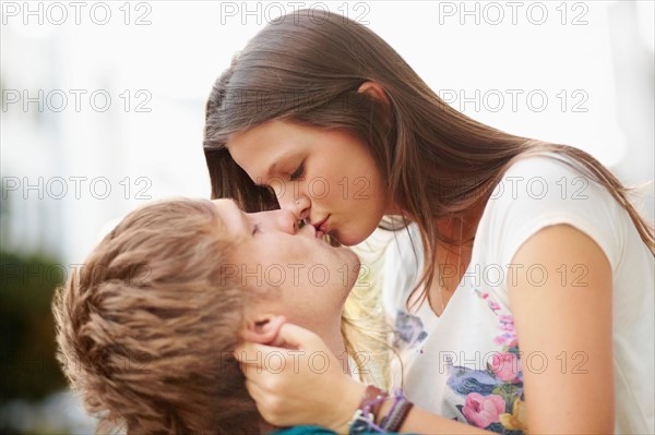 Young couple kissing