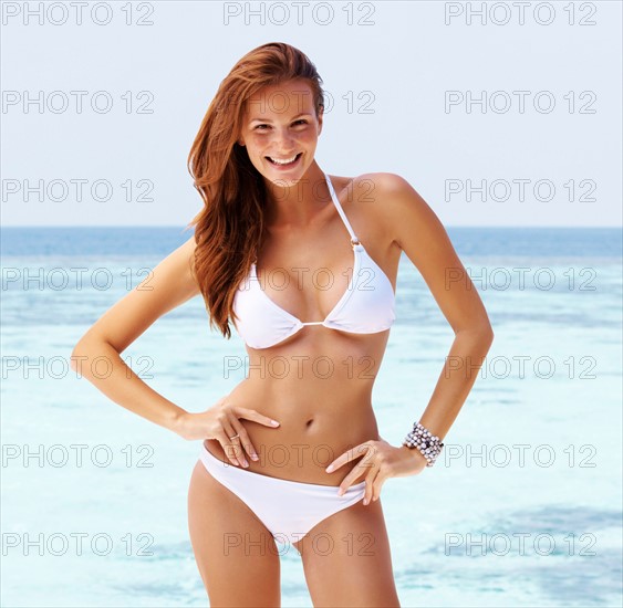 Portrait of young woman in bikini